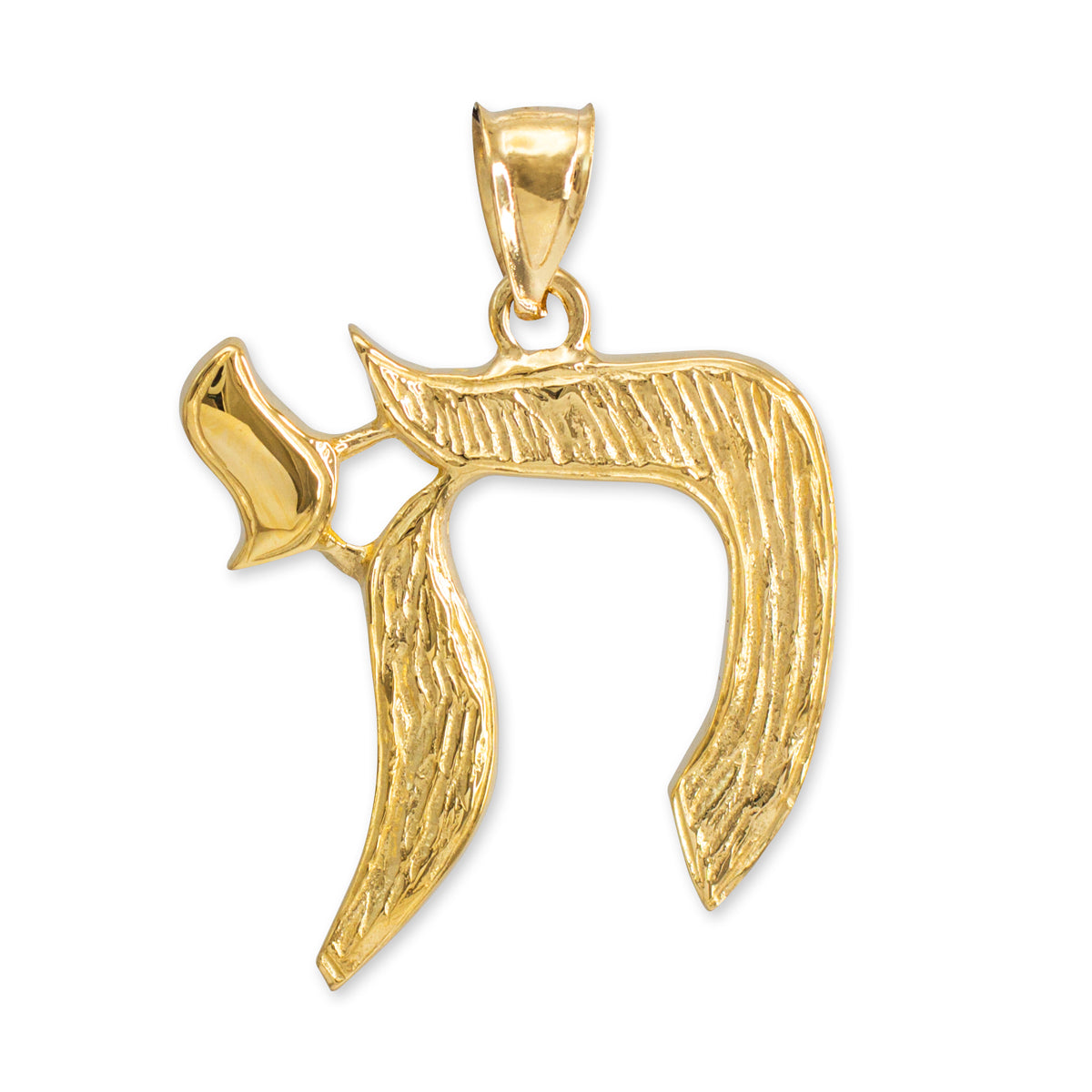 Solid Gold Chai Pendant 1.3 Inches