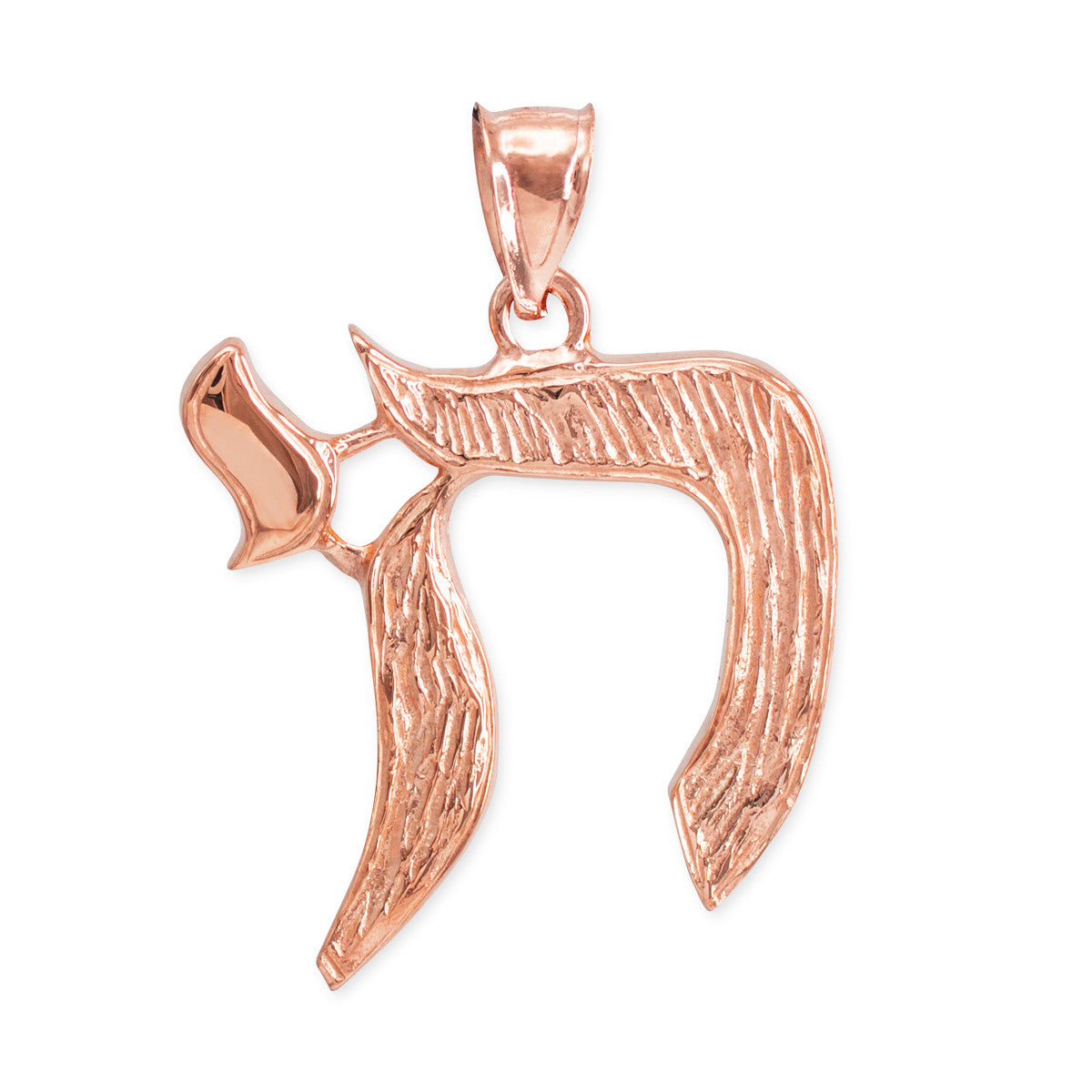 Solid Gold Chai Pendant 1.3 Inches, view 2