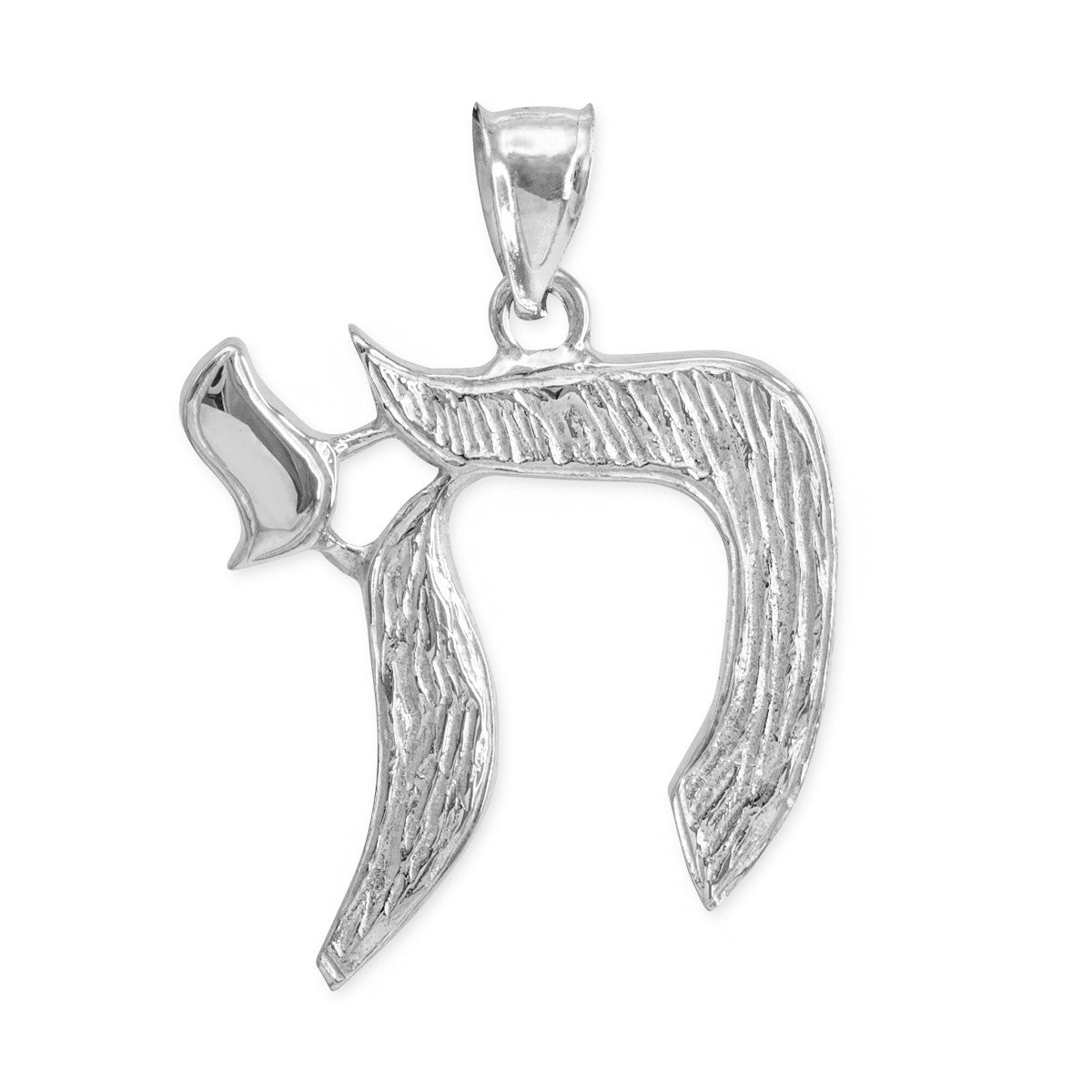 Solid Gold Chai Pendant 1.3 Inches, view 3
