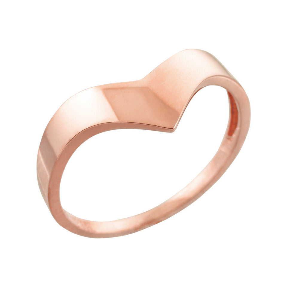 Solid Gold Chevron Ring for Women, view 2