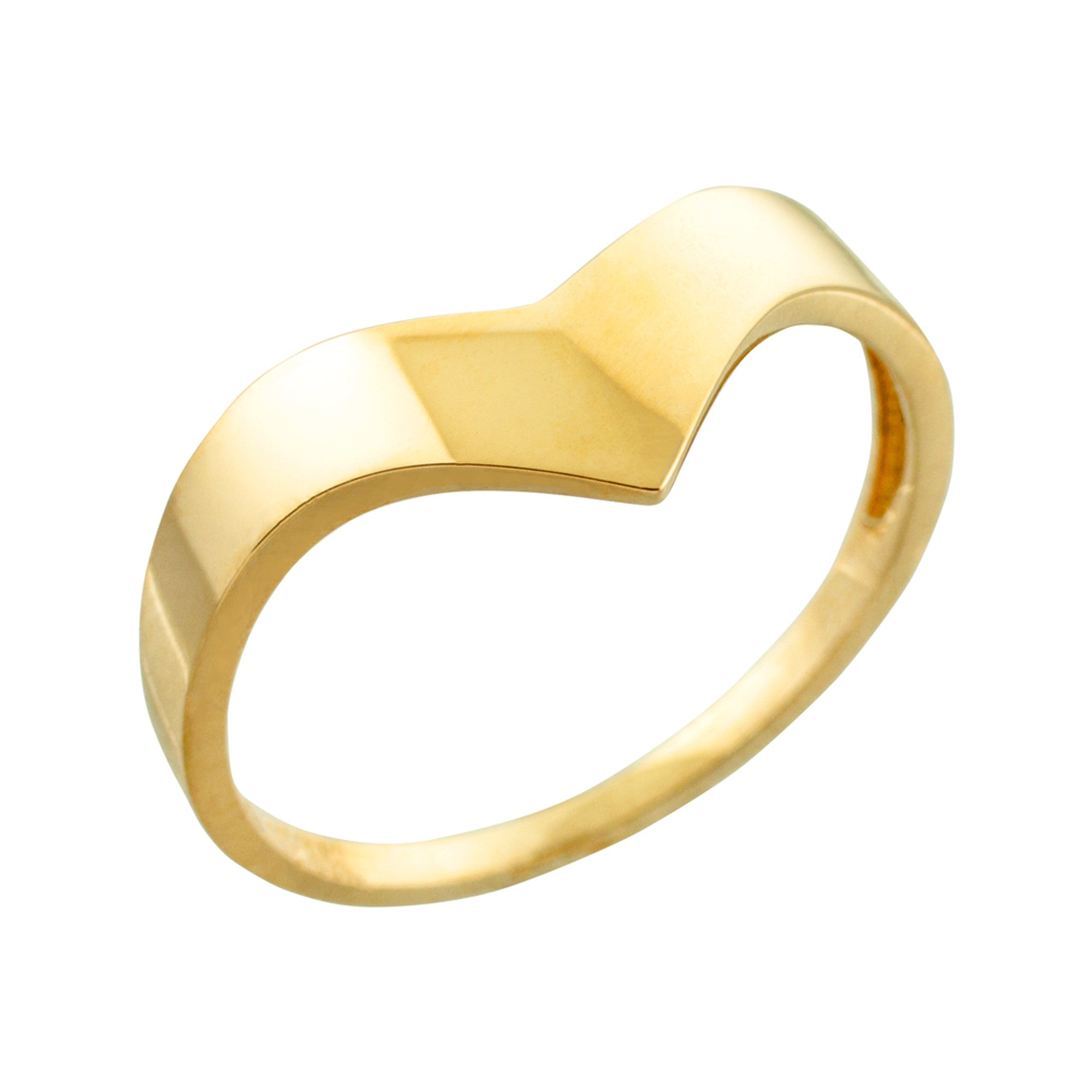 Solid Gold Chevron Ring for Women, view 4