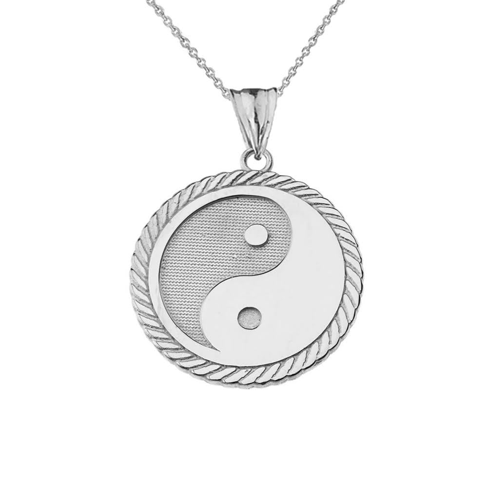 Solid Gold Chinese Yin & Yang Tai Chi Pendant Necklace, view 5