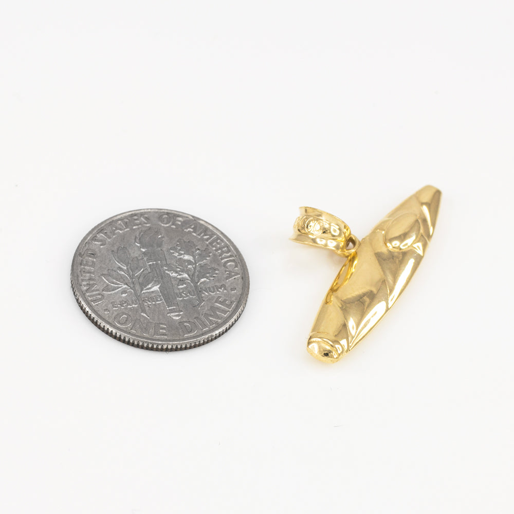 Solid Gold Cigar Pendant Necklace, view 4