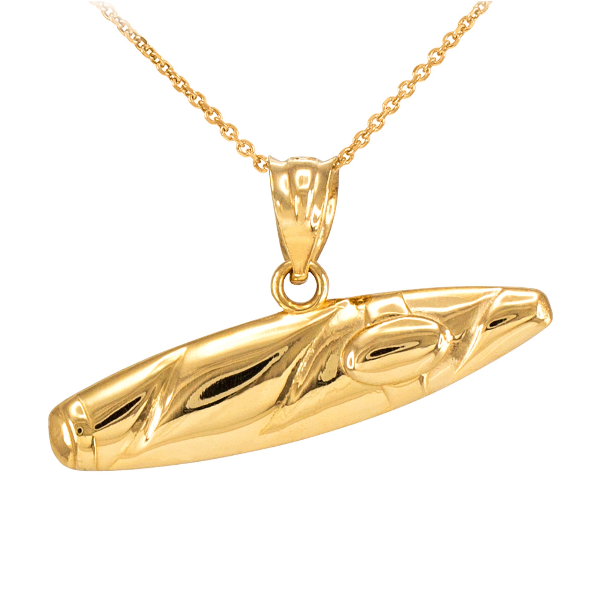 Solid Gold Cigar Pendant Necklace, view 5