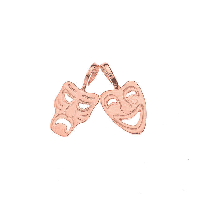 Solid Gold Comedy & Tragedy Masks (Sock & Buskin) Pendant Necklace, view 8