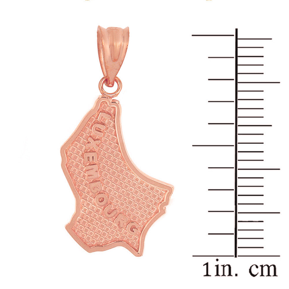 Solid Gold Country of Luxembourg Geography Pendant Necklace, view 4