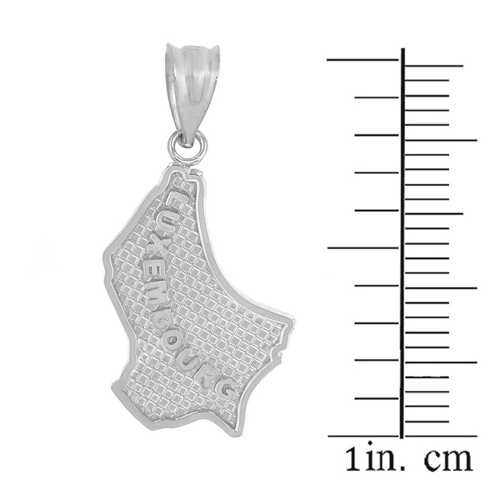 Solid Gold Country of Luxembourg Geography Pendant Necklace, view 6