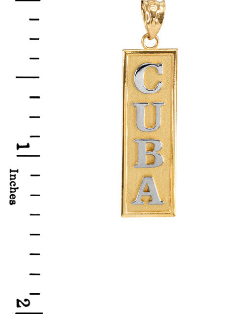 Solid Gold CUBA Pendant Necklace, view 3