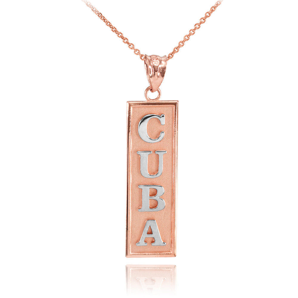 Solid Gold CUBA Pendant Necklace, view 4