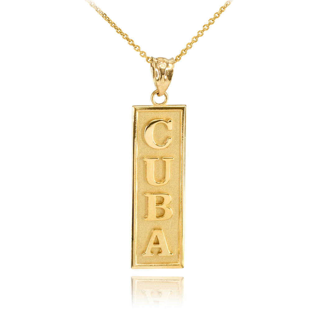 Solid Gold CUBA Pendant Necklace, view 7