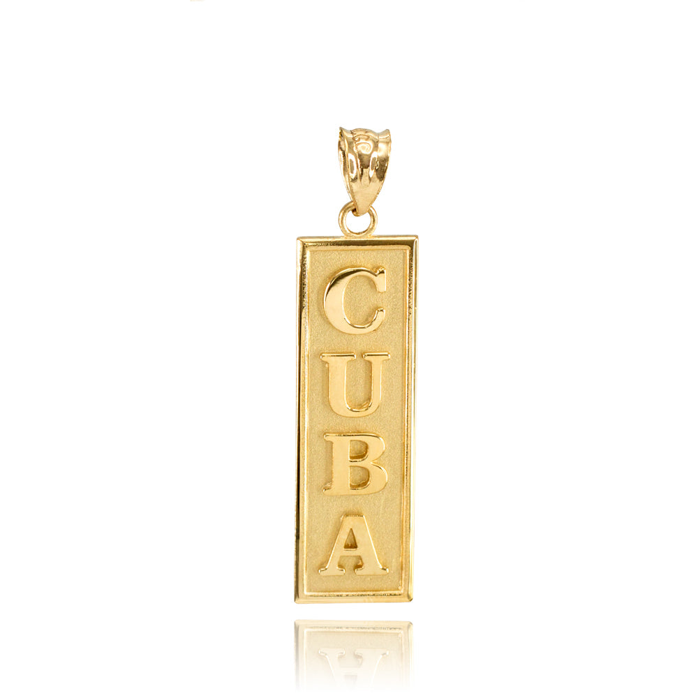 Solid Gold CUBA Pendant Necklace, view 8