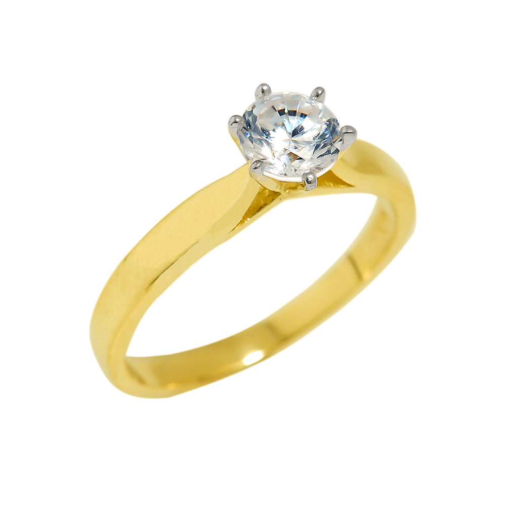Solid Gold Cubic Zirconia Engagement Ring