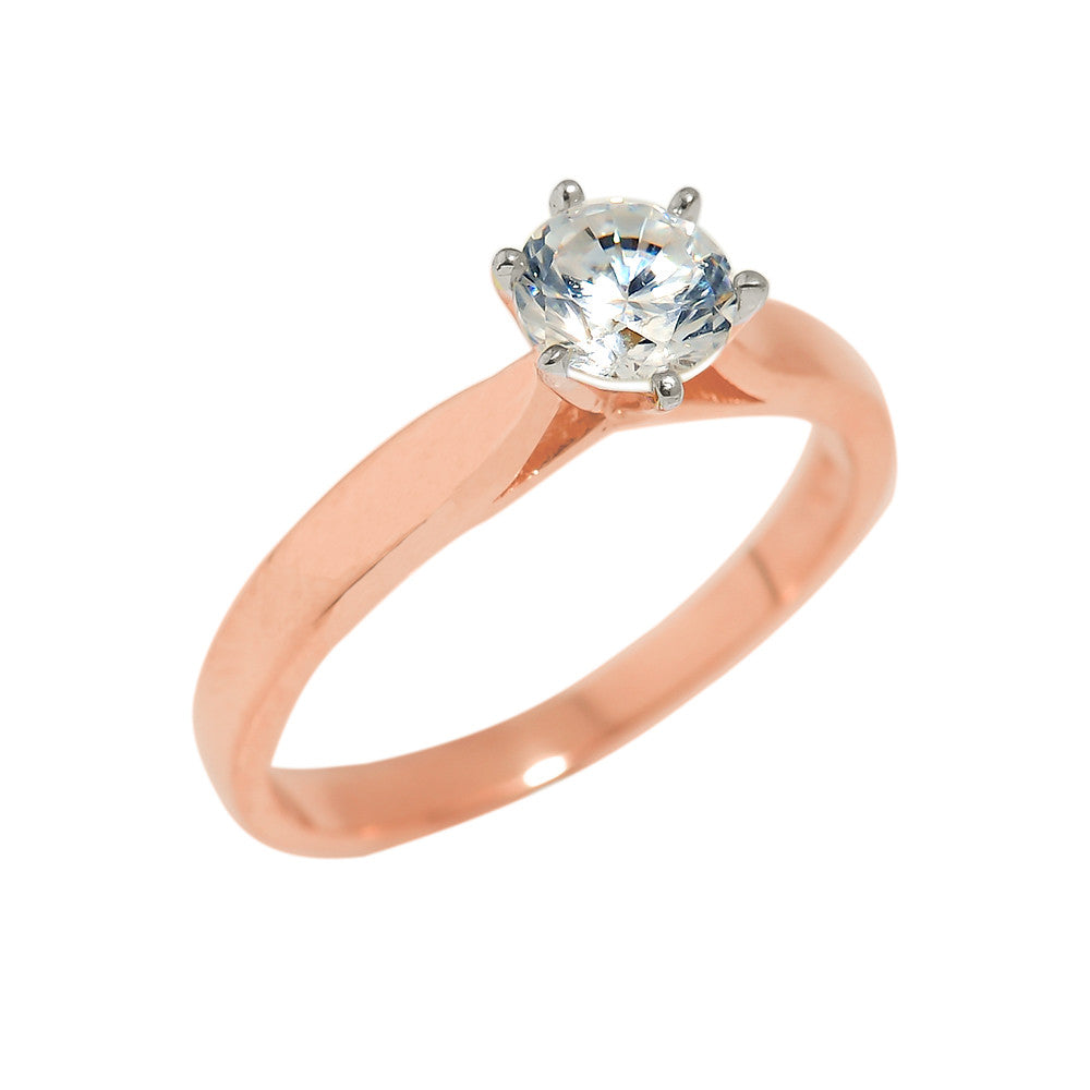Solid Gold Cubic Zirconia Engagement Ring, view 2