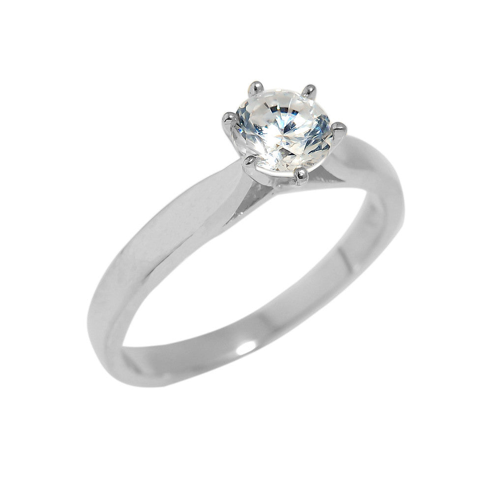 Solid Gold Cubic Zirconia Engagement Ring, view 3
