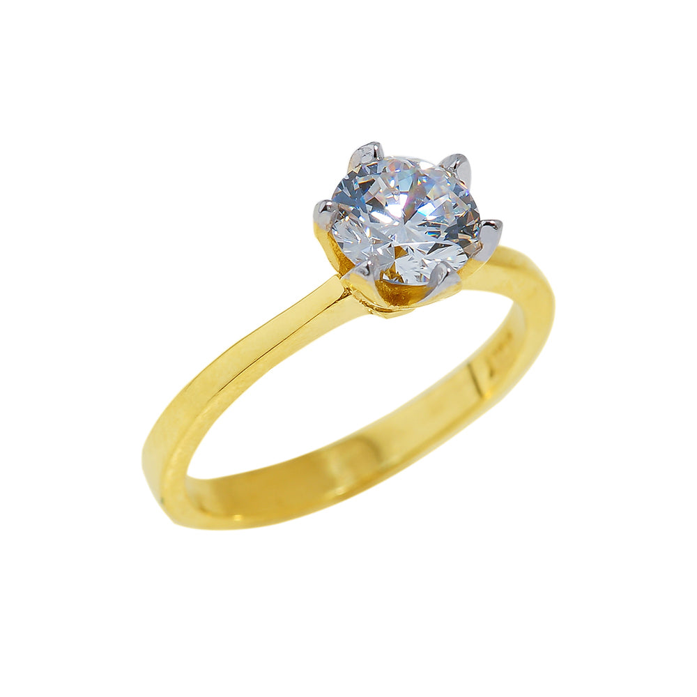 Solid Gold CZ Engagement Ring