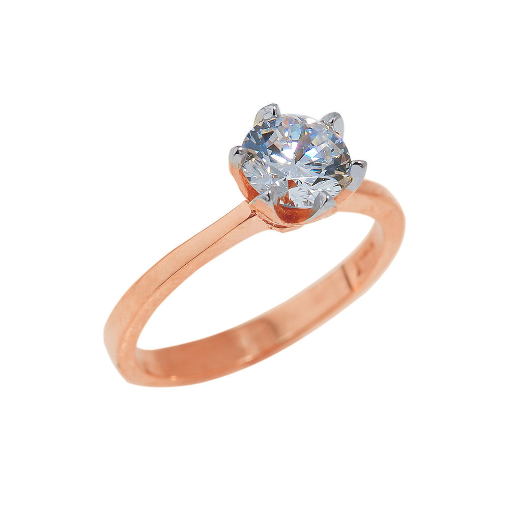 Solid Gold CZ Engagement Ring, view 2