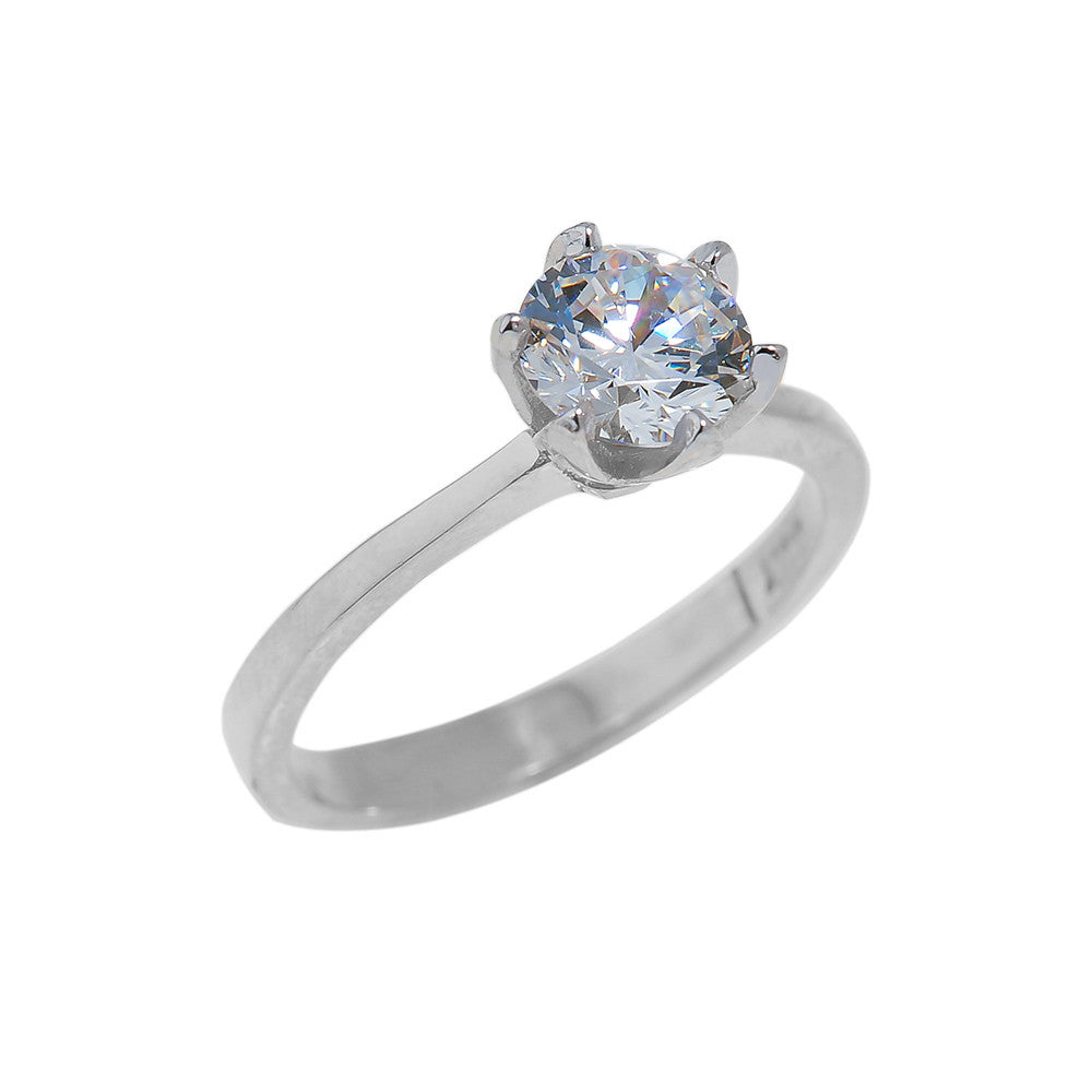 Solid Gold CZ Engagement Ring, view 3
