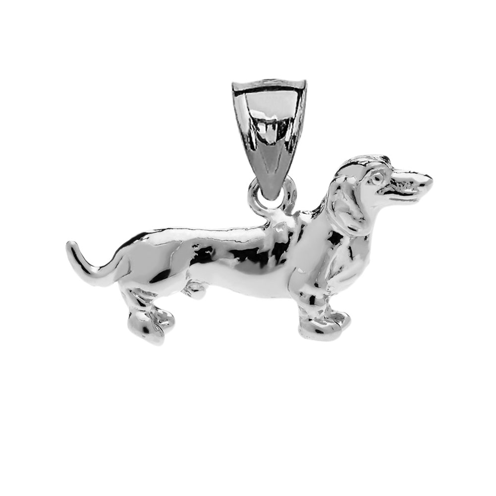 Solid Gold Dachshund Pendant Necklace, view 6
