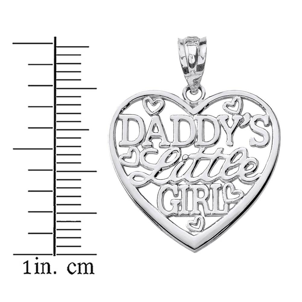 Solid Gold Daddy's Little Girl Heart Pendant Necklace, view 6