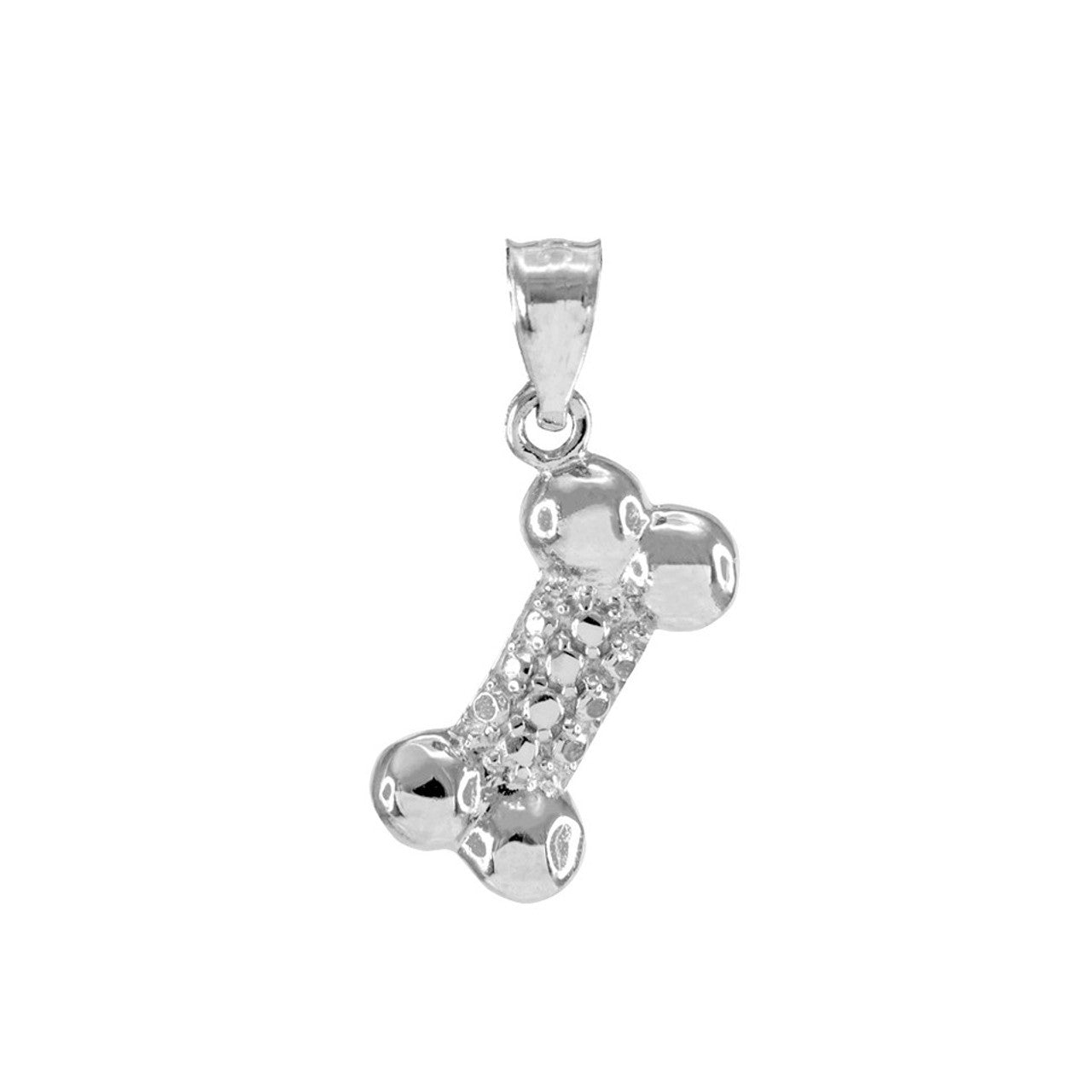 Solid Gold Dog Bone Pendant Necklace, view 3
