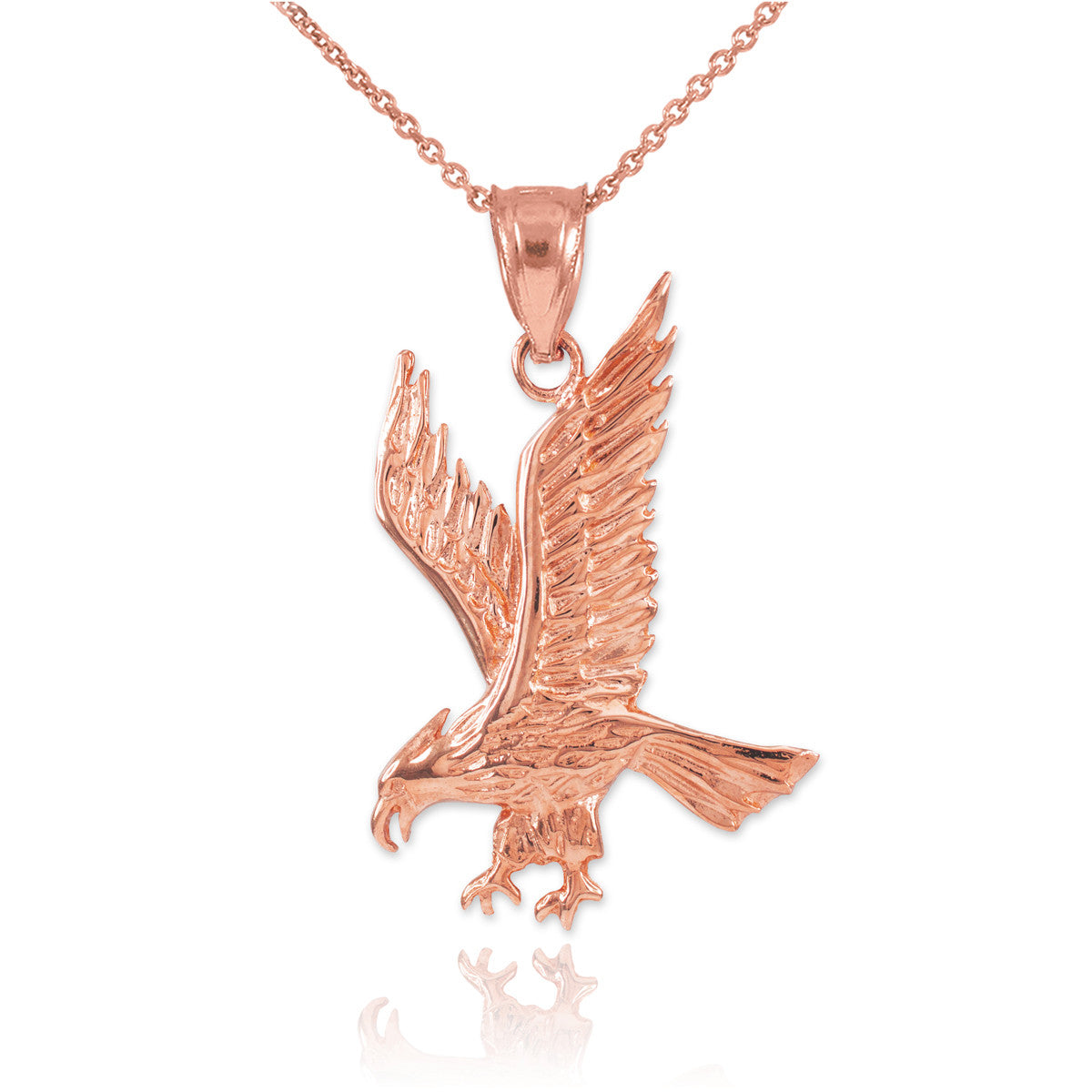 Solid Gold Eagle Pendant Necklace, view 2