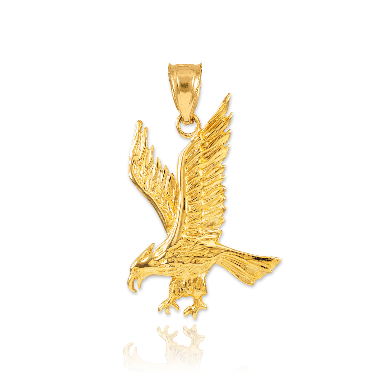 Solid Gold Eagle Pendant Necklace, view 4
