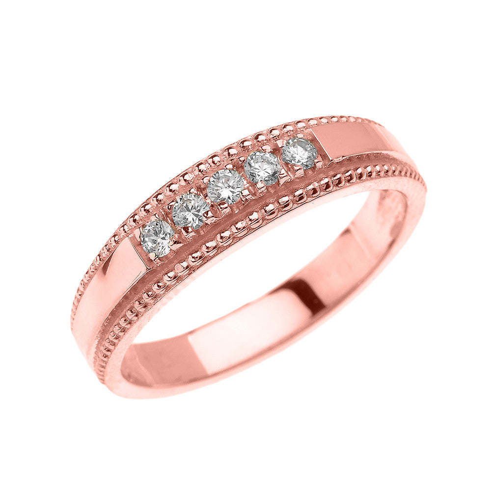 Solid Gold Elegant Diamond Wedding Band Ring For Him, view 2
