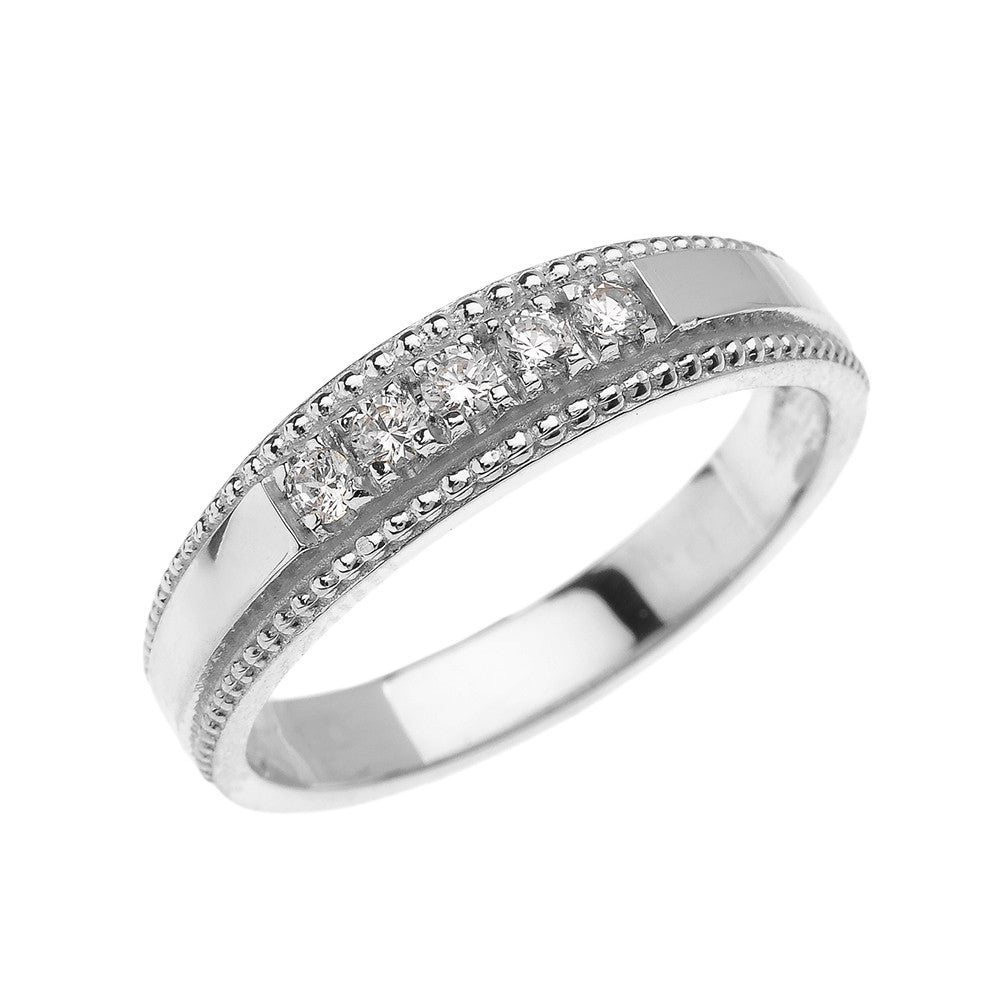 Solid Gold Elegant Diamond Wedding Band Ring For Him, view 3