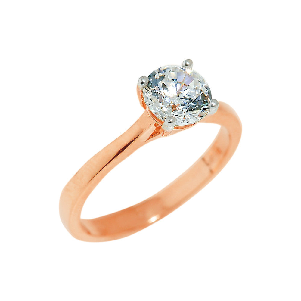 Solid Gold Engagement CZ Ring, view 2