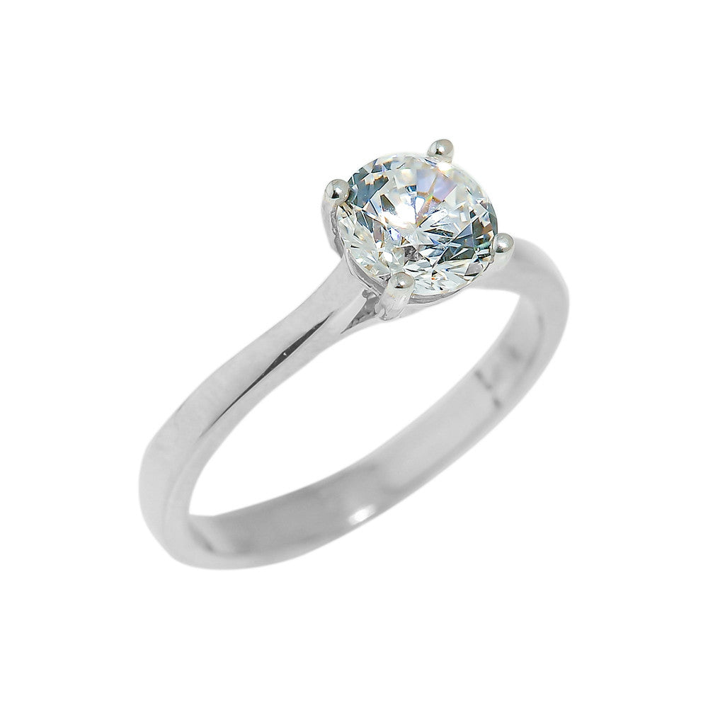 Solid Gold Engagement CZ Ring, view 3