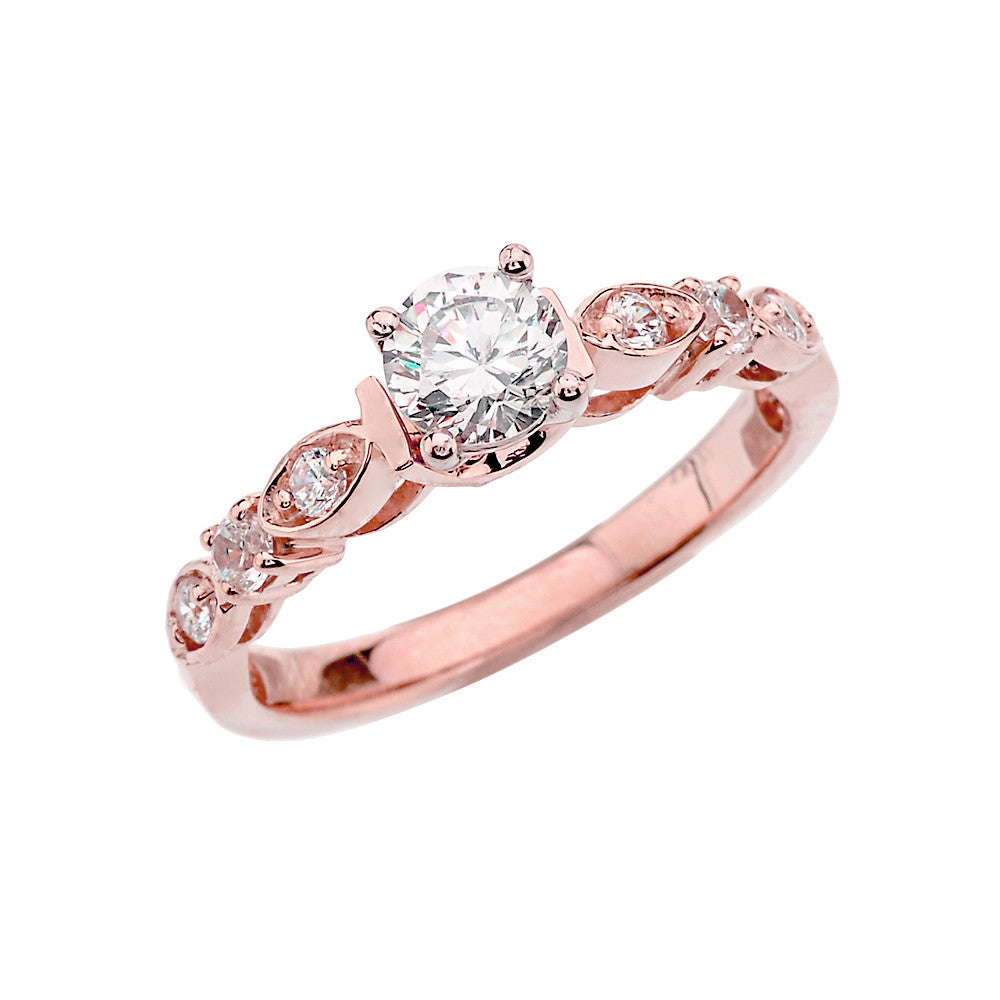 Solid Gold Engagement/Proposal Ring With Cubic Zirconia, view 2