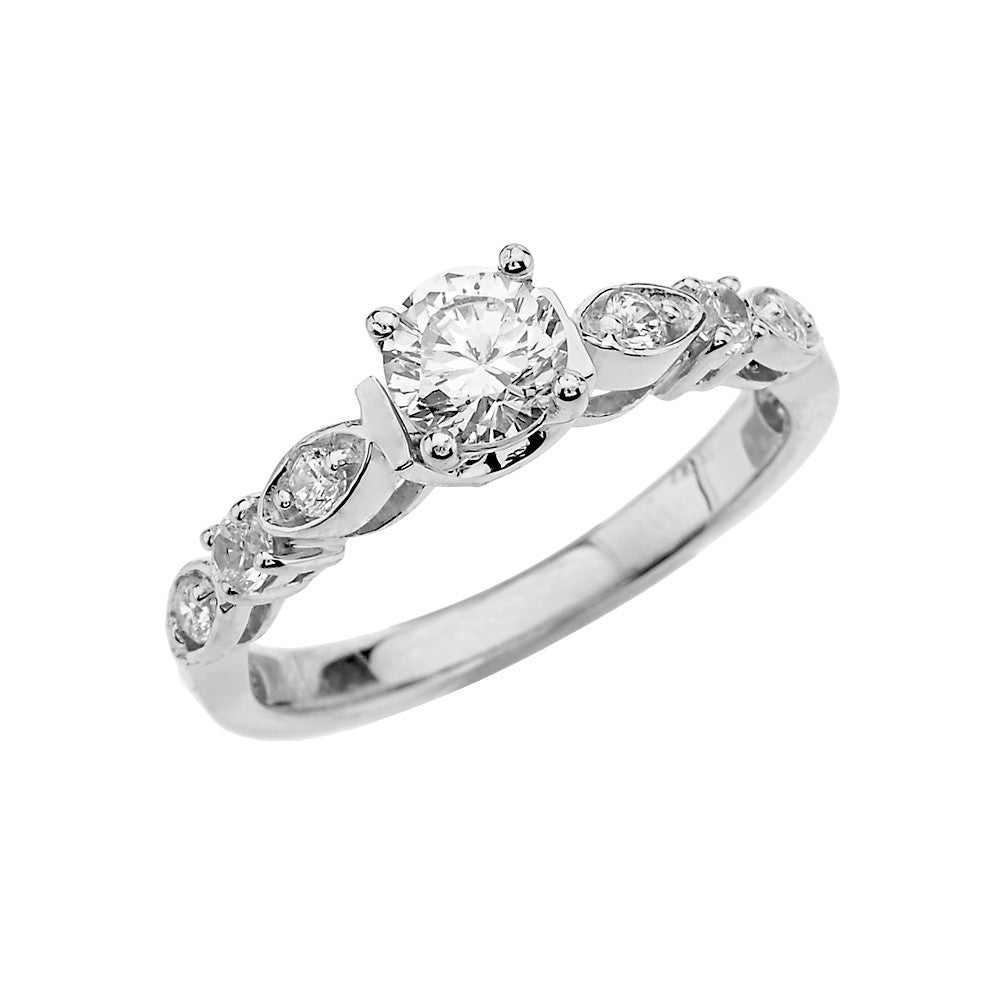 Solid Gold Engagement/Proposal Ring With Cubic Zirconia, view 3