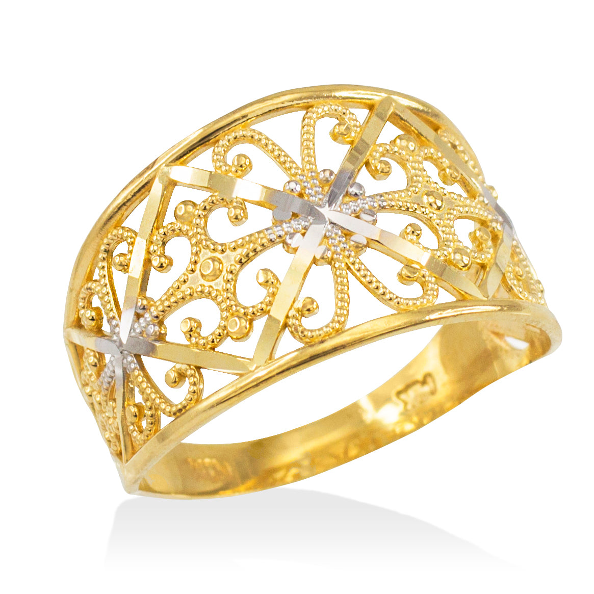 Solid Gold Filigree Ring