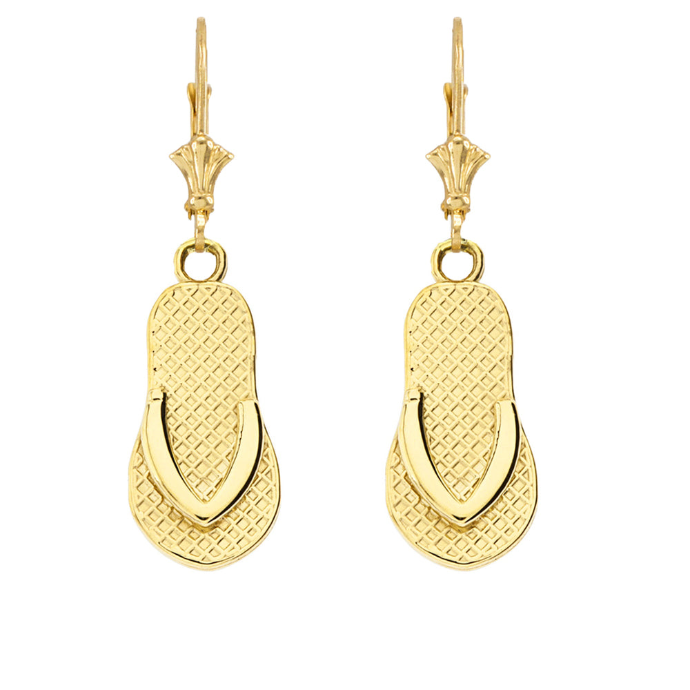 Solid Gold Flip Flop Earrings