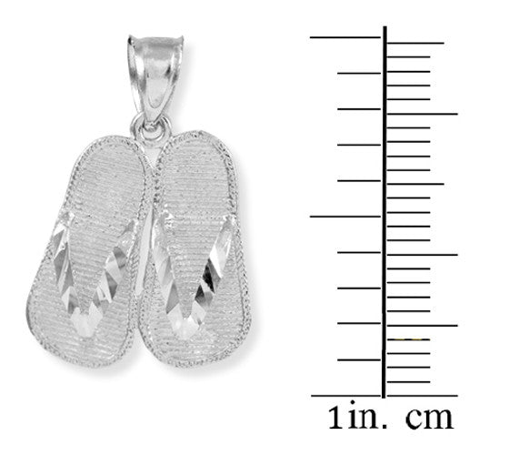 Solid Gold Flip Flops 3D Charm Pendant Necklace, view 4