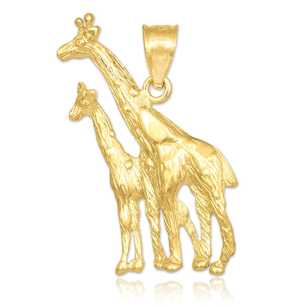 Solid Gold Giraffe Pendant Necklace, view 2