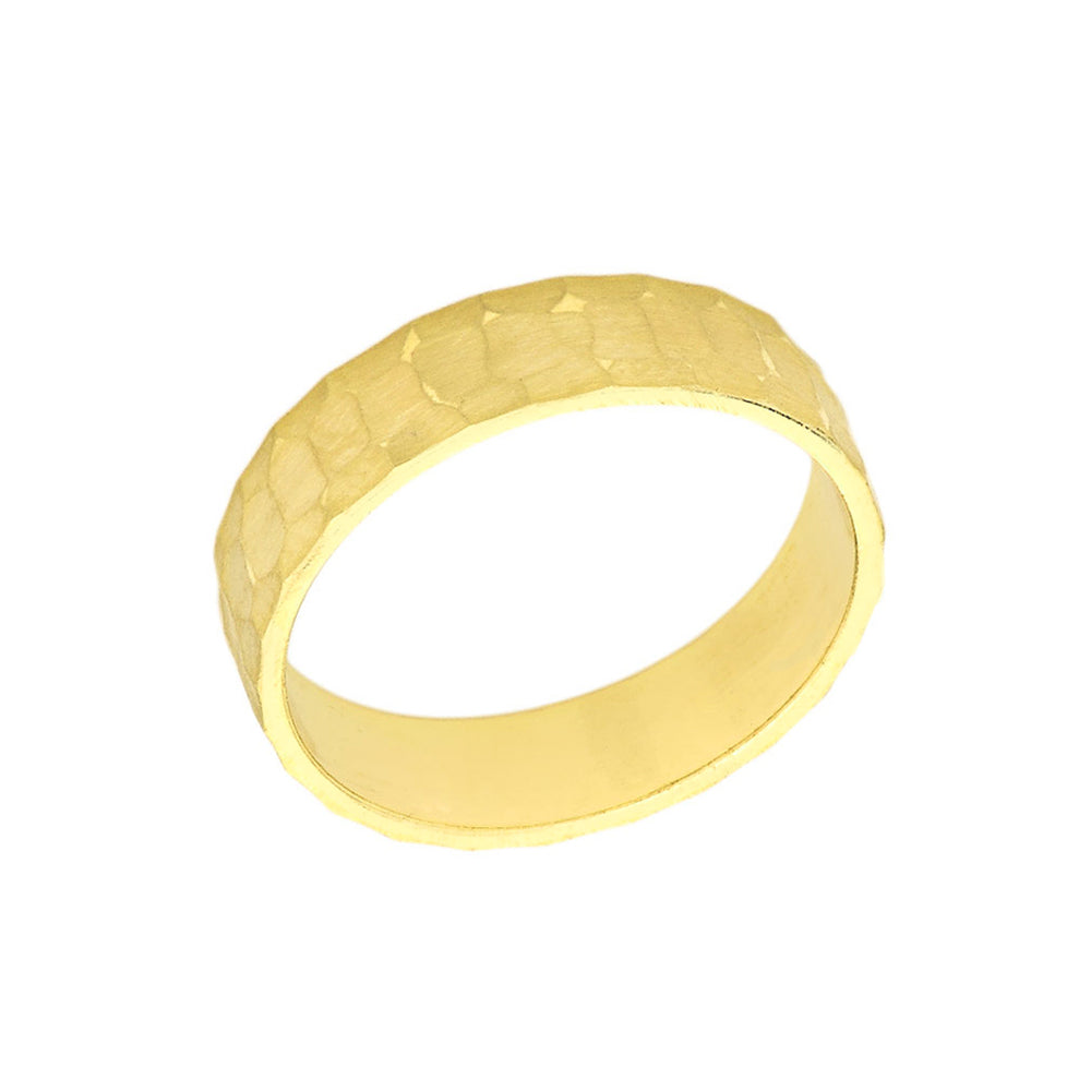Solid Gold Hammered 5 Millimeter Wedding Band