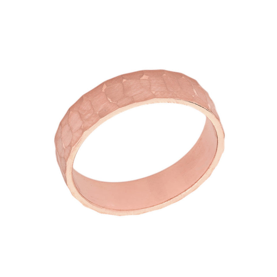 Solid Gold Hammered 5 Millimeter Wedding Band, view 3