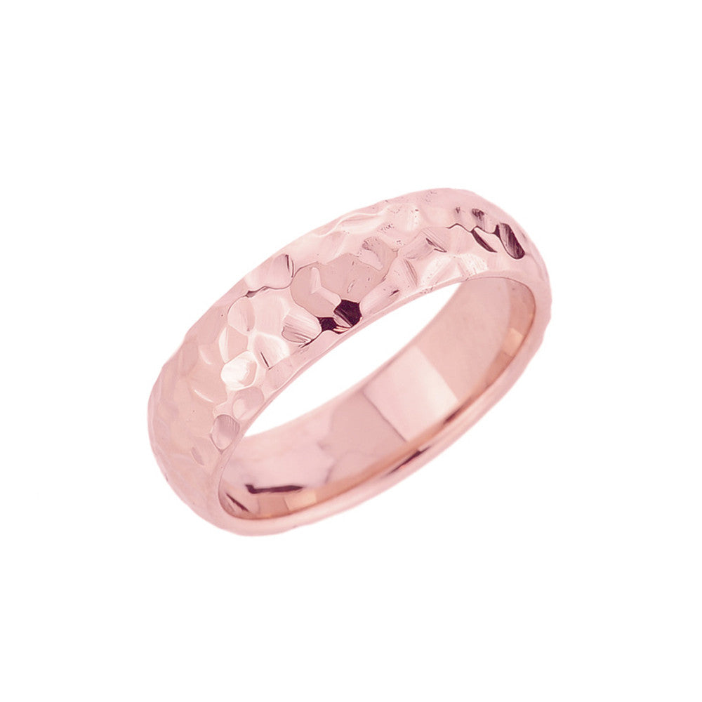 Solid Gold Hammered Wedding Band, view 2