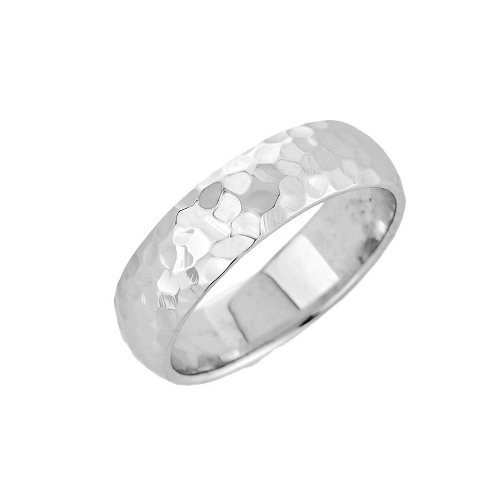 Solid Gold Hammered Wedding Band, view 3