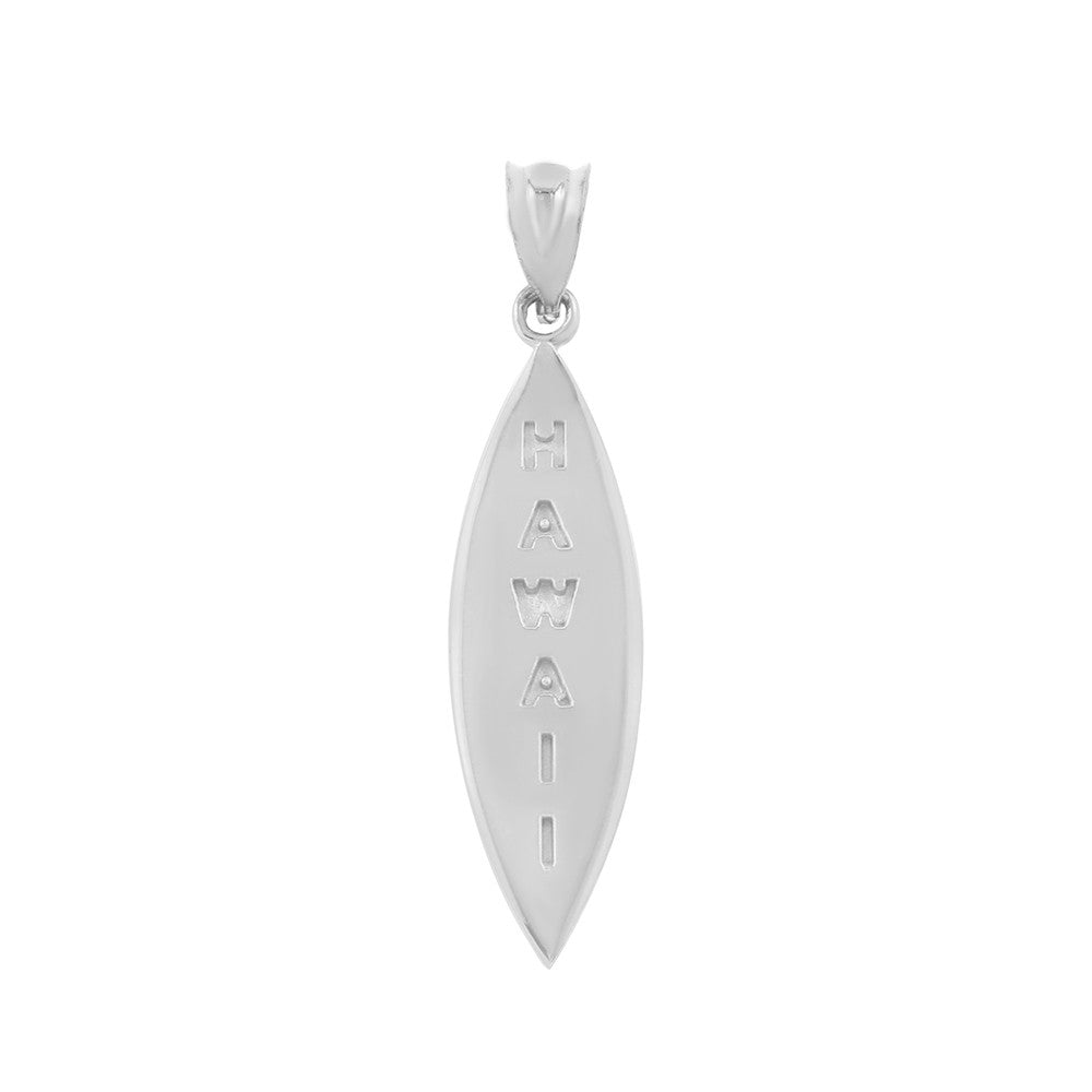 Solid Gold Hawaii Surfboard Beach Pendant Necklace, view 6