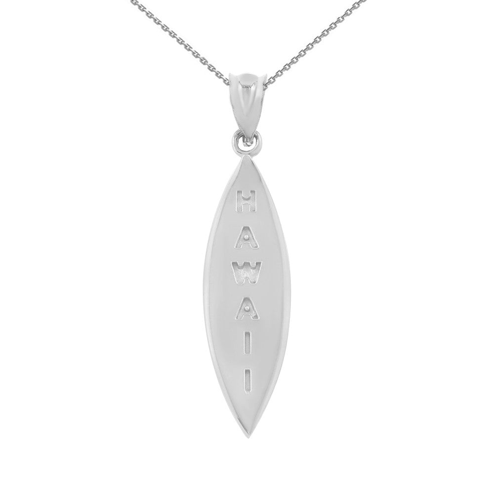 Solid Gold Hawaii Surfboard Beach Pendant Necklace, view 9