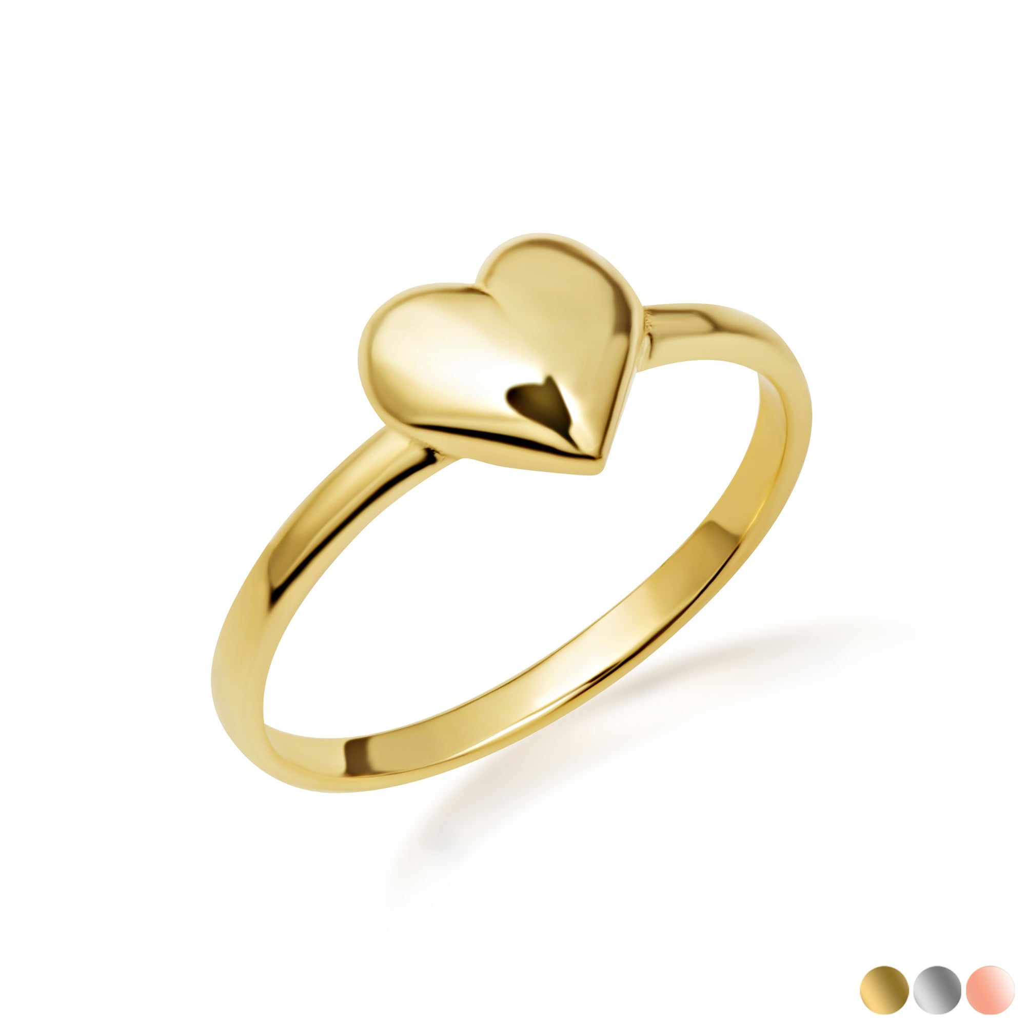 Solid Gold Heart Love Ring