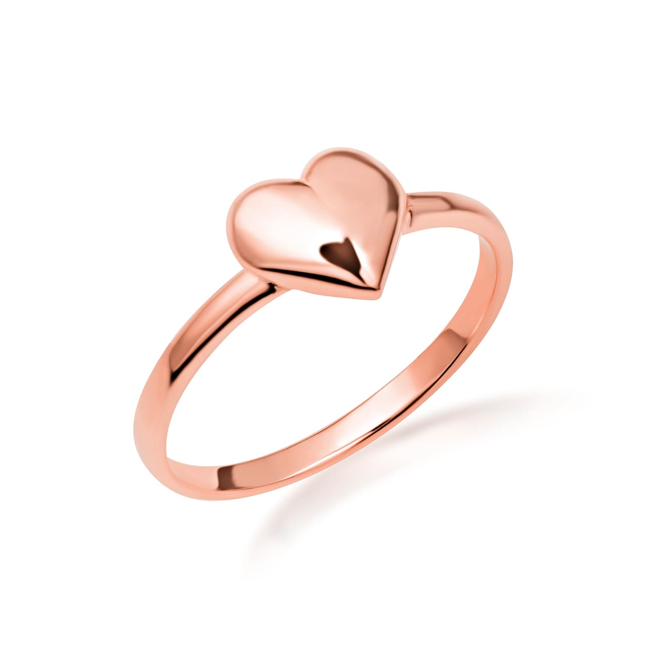 Solid Gold Heart Love Ring, view 5