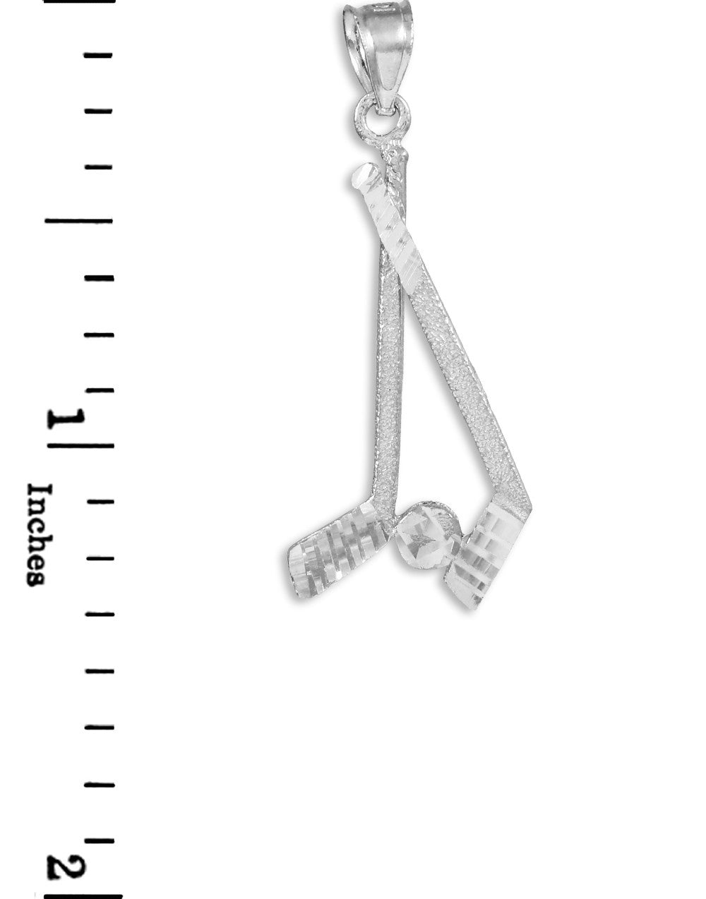 Solid Gold Hockey Sticks Charm Sports Pendant Necklace, view 5