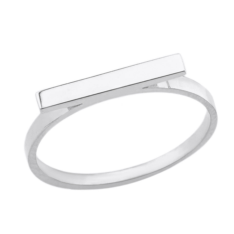Solid Gold Horizontal Bar Ring, view 2