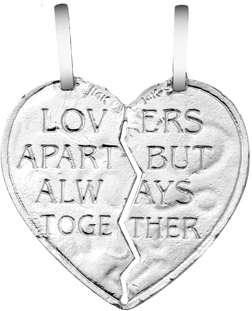 Solid Gold "I LOVE YOU" Reversable Breakable Heart Double Pendant, view 3