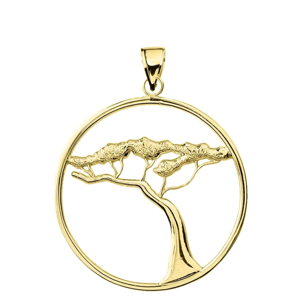 Solid Gold Japanese Bonsai Pendant, view 2