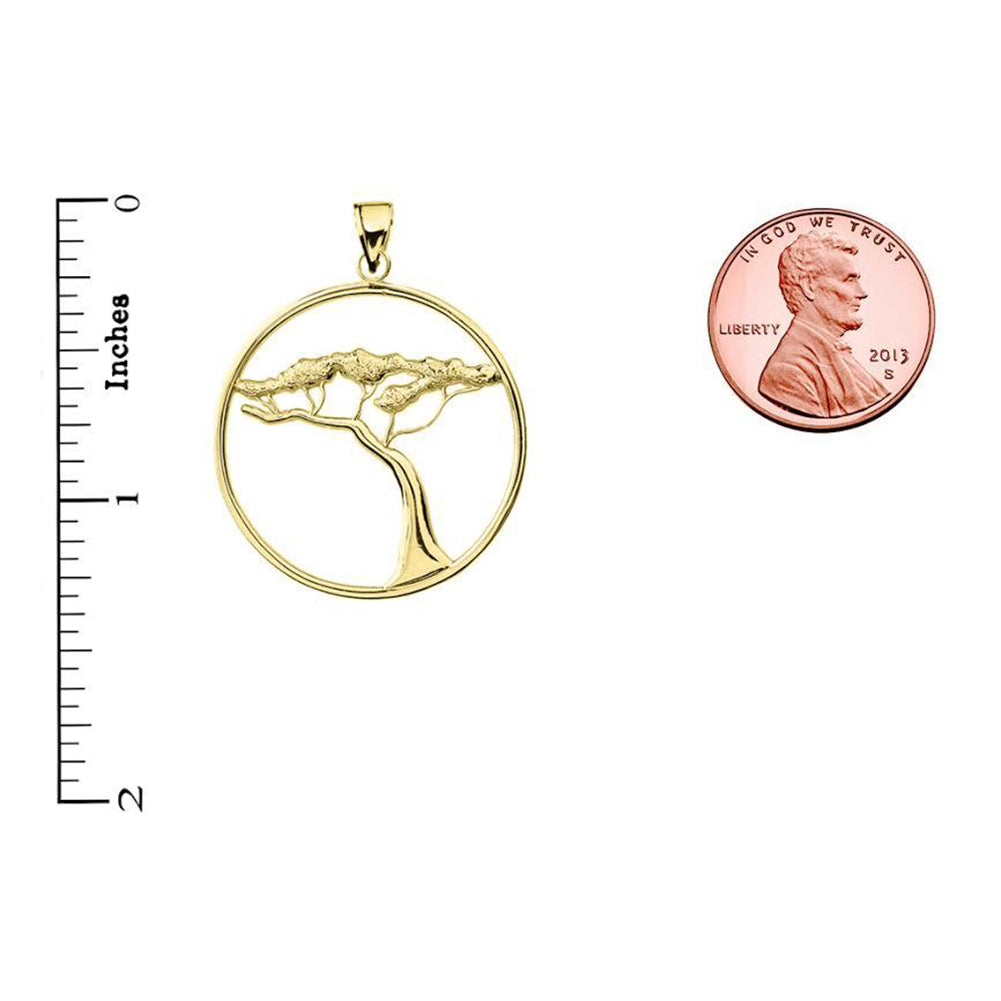 Solid Gold Japanese Bonsai Pendant, view 3
