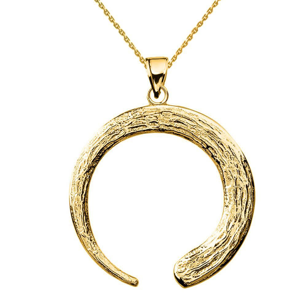 Solid Gold Japanese Buddhist Zen Circle Pendant